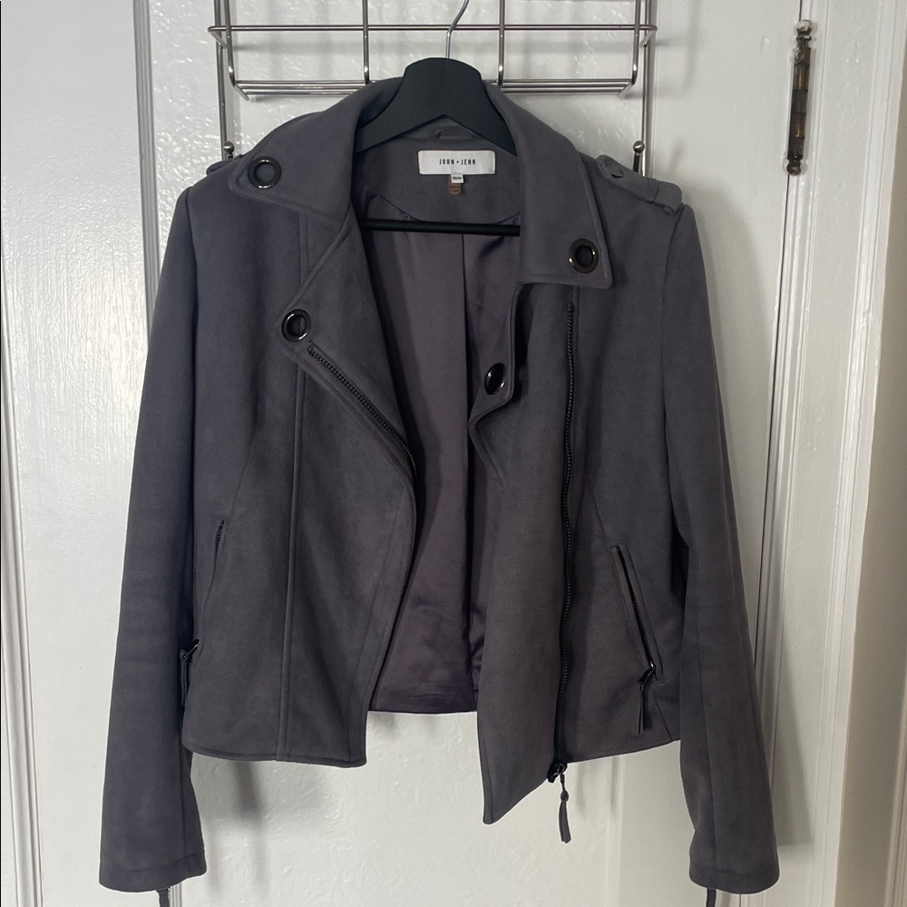 John + Jenn Dark Gray Leather Jacket